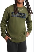 New Champion Men&#39;S Powerblend Fleece Crew, Logo Camu Green Sweatshirt Si... - $33.66