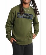 New Champion Men&#39;S Powerblend Fleece Crew, Logo Camu Green Sweatshirt Si... - $33.66