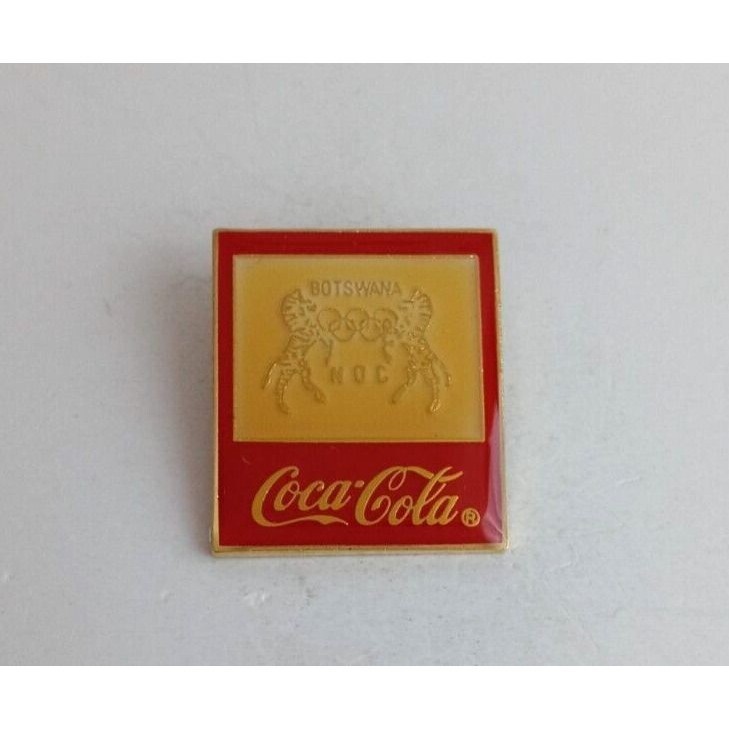 Vintage Coca-Cola Botswana NOC Olympic Lapel Hat Pin - $12.38
