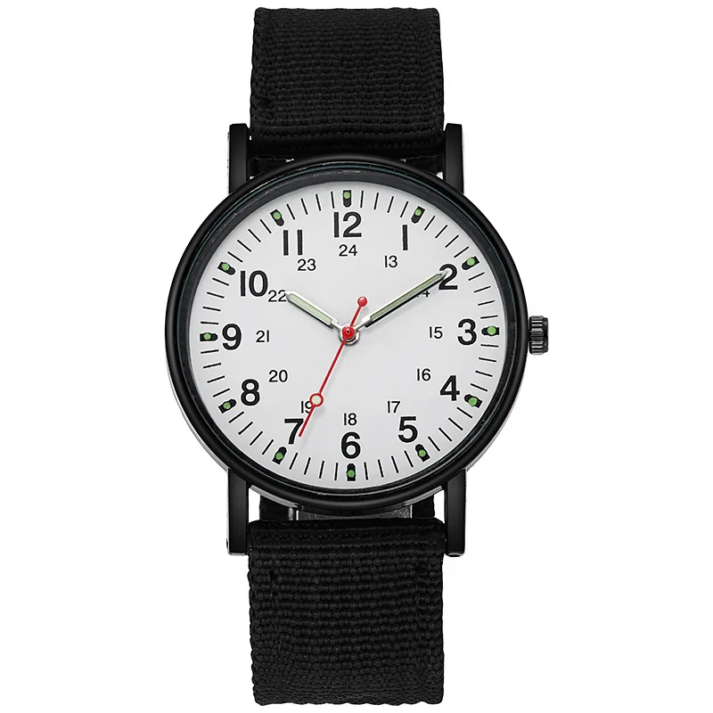 Simple Quartz Wrist Watch Round Dial Soft Wristband Lightweight Slim Nyl... - $14.22