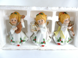Vintage Homco Angels Girls Playing Instruments Set 5551 Set of 3 in styrofoam bx - $34.64