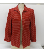 Talbots Red w/ White Strip Open Front Jacket/Blazer, Women Size 12P - $39.52 CAD