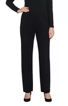 Susan Graver Women's Pants Sz2X  Ponte Straight-Leg Pull-On Black A A297719 - $29.69