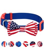 Dog Bow Tie American Flag 6 Designs Pack of 1 National Pride Handmade  - $29.45