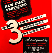 1936 Nicholson File Co Advertisement Industrial Metal Cutting Tools F15D - $29.99