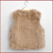 Beige Fox Hair Faux Fur Vest - Fun fashion furs worn w/ everything! image 3
