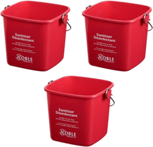 Small Red Sanitizing Bucket - 3 Quart Cleaning Pail - Set of 3 Square Containers - £22.13 GBP