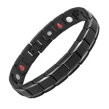 4IN1 Ultra Strength Magnetic Therapy Bracelet Men&#39;s Fashion Black &amp; Gold Color P - £15.99 GBP