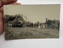 RPPC Steam Engine Threshing Crew Farm Ag Photograph Post Card Postcard Unused - £18.56 GBP