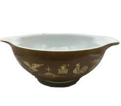 Vintage Pyrex Americana Cinderella 4 Qt Baking Mixing Bowl 444 Brown Gol... - $997.13 MXN