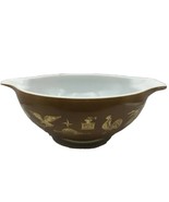 Vintage Pyrex Americana Cinderella 4 Qt Baking Mixing Bowl 444 Brown Gol... - €45,65 EUR