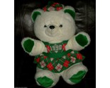 18&quot; VINTAGE 1990 KMART CHRISTMAS WHITE TEDDY BEAR STUFFED ANIMAL PLUSH T... - $38.00