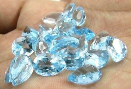 48.3Ct 20pc Lotto Naturale Topazio Blu Pera 10X7mm Sfaccettato Gemme - £79.72 GBP