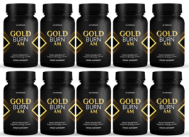 10 Pack Gold Burn AM, assists metabolism and support energy-60 Capsules x10 - $277.19
