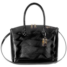 AURA Italian Made Genuine Black Patent Leather Large Carryall Tote Handbag - £274.58 GBP