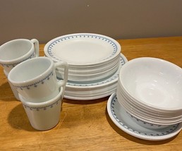 Corelle Pyrex Snowflake Garland Blue Replacement Dishes Vintage Winter - $5.45+