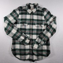 American Eagle Flannel Shirt Womens Large Plaid Classic Fit Amazingly Soft Green - £15.70 GBP