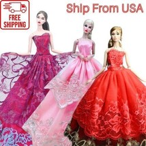 Doll Fashion 3Pcs Princess Wedding Dresses For Barbie Doll Ship From USA... - £14.76 GBP