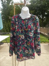 Nwot Ann Taylor Green Floral Print Blouse S - $21.99