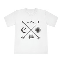 Unisex Nature Symbol Crewneck T-shirt | Subtle Outdoor Print | Combed Cotton | H - £24.30 GBP+