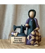 Blossom Bucket Amish Woman Quilting “blessed Are The PieceMakers” Esther... - €16,91 EUR
