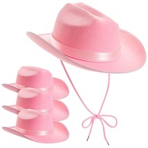 4-Pack Pink Felt Cowboy Hats - Cute Felt Cowgirl Hats (One Size Fits All) - £36.71 GBP