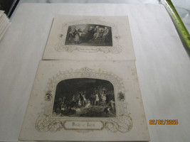 Death Of Archin &amp; Joseph Before Pharaoh Engraved Religious Prints Mid 1800S 2PC - $19.80