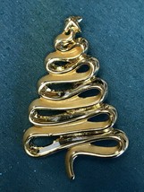 Vintage AJC Signed Loopy Goldtone Christmas Tree Pin Brooch – marked on backside - £19.89 GBP