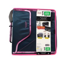 Five 5 Star Trapper Keeper 3 Ring Binder With Pockets Zipper Pink Gray - £78.84 GBP