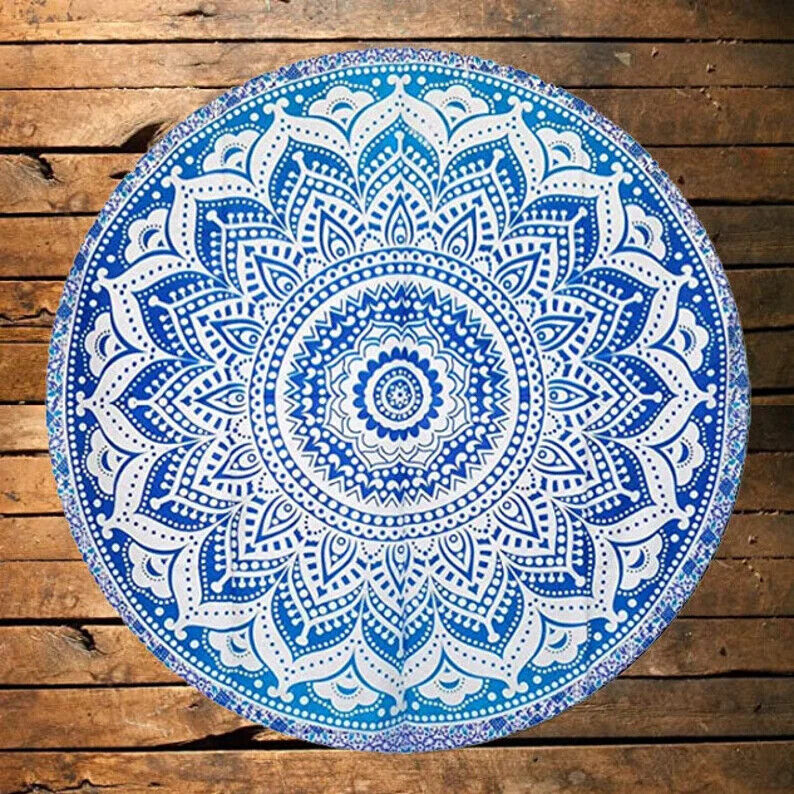 Big Hippie Mandala Beach Throw Towel Round Boho Mat Tapestry Wall Hanging Decor