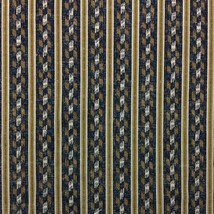 Designer Stripe Blue Beige Geometric Furniture Cushion Fabric By The Yard 54&quot;W - £6.94 GBP