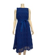 Lands&#39; End Womens Lace Sleeveless Dress Royal Blue Size 2 - $440.29 MXN