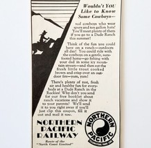 1929 Northern Pacific Railways Dude Ranch Advertisement  Railroad Ephemera  - £31.45 GBP