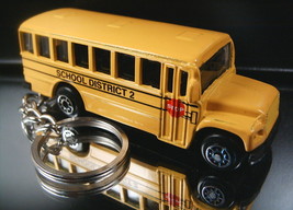 Yellow School Bus Key Chain Ring - £9.88 GBP