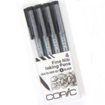 Too COPIC Multiliner A 4 pcs Black Sketch Marker Marqueur Japan Import Free ship - £15.08 GBP