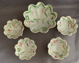 Antique Handpainted Nut Bowl with Nut Cups - £4.87 GBP