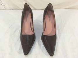 Women&#39;s Ann Klien Dark BROWN/PINK Leather Upper 8.5M High Heel Shoes - £19.82 GBP