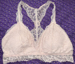 Auden - Women&#39;s Pink Lightly Lined Racerback Lace Bralette, Size Small - £13.27 GBP