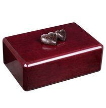 Mahogany Artistic Urn, Crackle Hearts, Unique Memorial Urn for Ashes (Memorial P - £124.22 GBP+