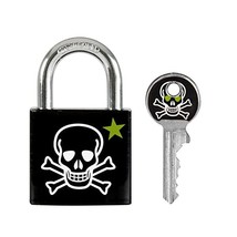 Master lock Luggage Lock Skull Design Padlock Keyed Black (White/ Green)... - £11.82 GBP