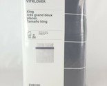 Ikea Vitklover King Duvet Cover w/2 Pillowcases Bed Set White/ Black Che... - $53.45