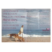 Premarin Pharma Ad Vintage 90s 2 Page Retro Drug Estrogen Menopause - $15.86