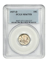 1937-D 10C Pcgs MS67FB - £407.07 GBP