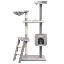 Cat Tree with Sisal Scratching Posts 150 cm Grey - £44.04 GBP