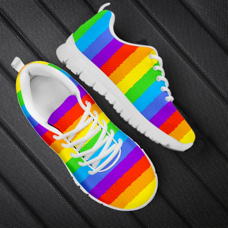 Fashion Women&#39;s Shoes Flag Pride  Friends Pattern Casual  Air  Shoes Light Girl&#39; - £190.50 GBP