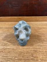 Blue and White Stone Skull with a Snake Wrapped Around Small Carved Ston... - £9.85 GBP