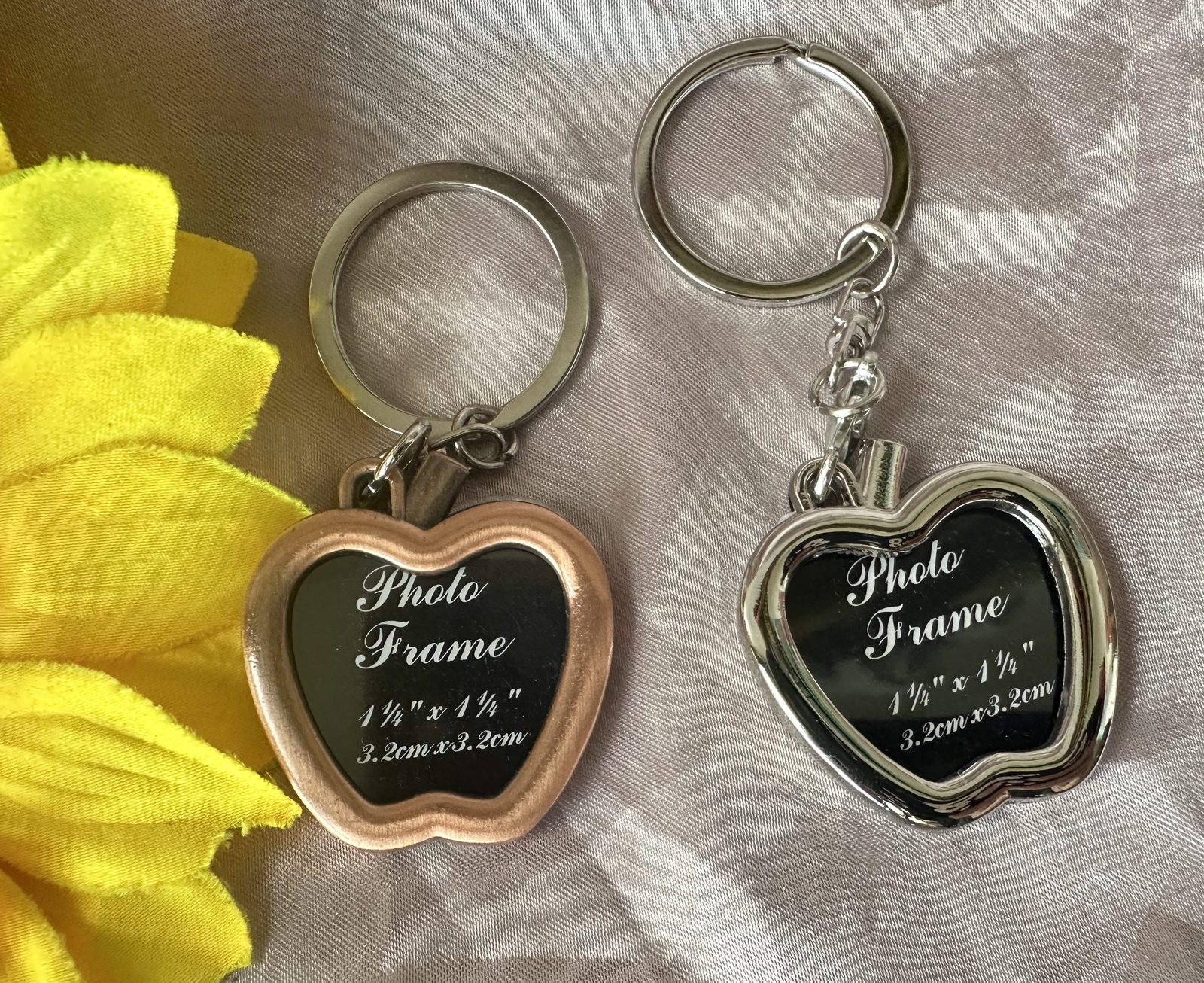 Apple Key Ring,Photo Key Chain,Friendly Key Rings,Birthday Party Favors - $4.90