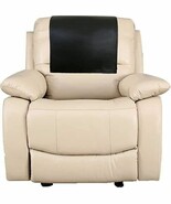 Black Recliner Slipcover Genuine Leather Chair Headrest Cover Furniture - $44.65+