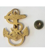Vintage US Naval Academy Midshipmen Hat Badge 1/20 10K Gold  1 13/16&quot; H - £28.64 GBP