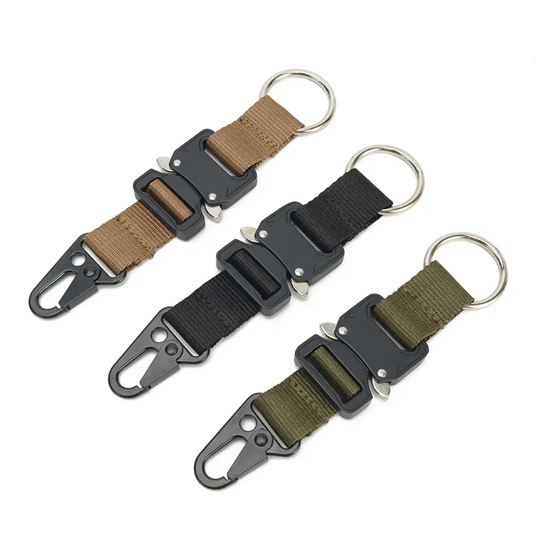 Keychain clip for mens tactical molle accessories nylon belt key chain loop webbing key thumb200
